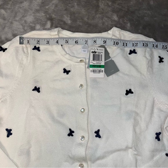 NWT Charter Club Embroidered Butterfly Cardigan, Size PL - Picture 8 of 12